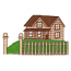 HOUSE AND PICKET FENCE