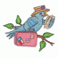 BIRD W/SUIT CASE